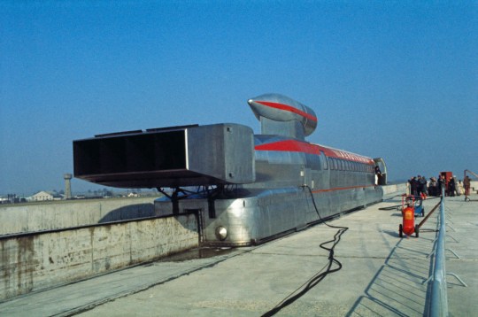 The aerotrain on a test track