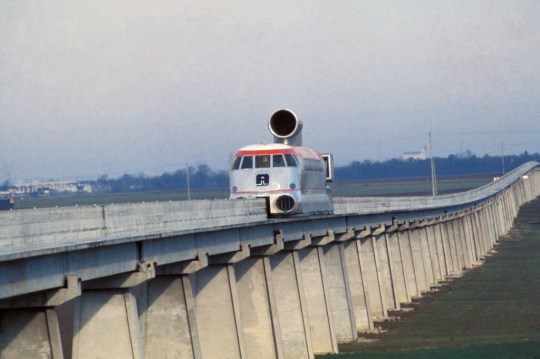 The aerotrain on a test track